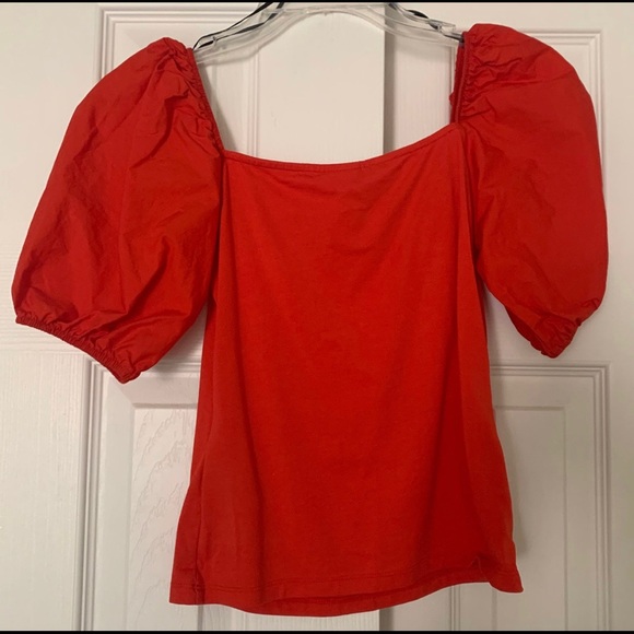 H&M Red Puff sleeves Blouse XSmall - Picture 6 of 8